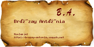 Brázay Antónia névjegykártya